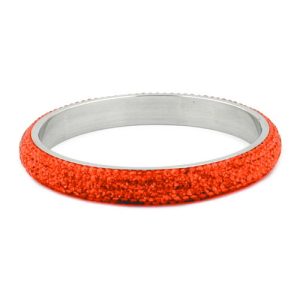 Armreif 77x10mm Metall mit 6 Reihen Glassteine rot-orange – Bild 3