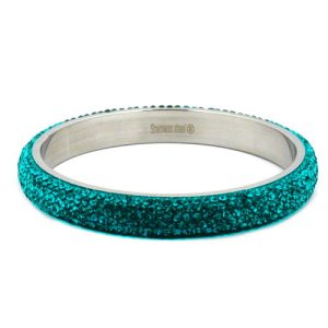 Armreif 77x10mm Metall mit 6 Reihen Glassteine türkis – Bild 3