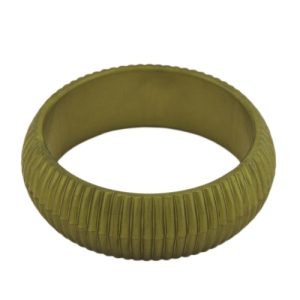 Armreif 85x26mm oliv-grün Rillenstruktur Kunststoff – Bild 3