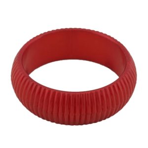 Armreif 85x26mm rot-seidig Rillenstruktur Kunststoff – Bild 3
