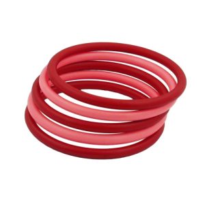 Armreifen-Ringspiel mit 5 Kunststoffringen 75x25mm 2x rosa und 3x rot – Bild 3