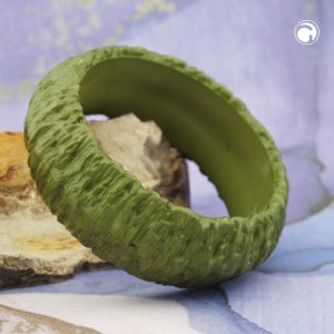 Armreif 87x28mm Borke oliv-grün – Bild 2