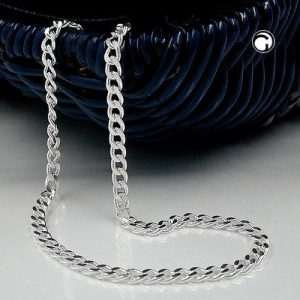 Kette 3mm Flachpanzerkette diamantiert Silber 925 – Bild 2