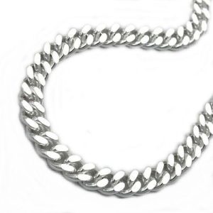 Armband 4mm Flachpanzerkette glänzend 2x diamantiert Silber 925 – Bild 3