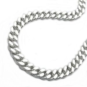 Armband 4mm Flachpanzerkette glänzend 2x diamantiert Silber 925 – Bild 1
