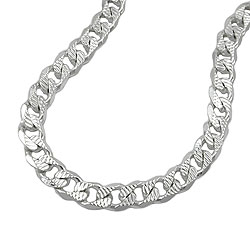 Armband 5,6mm Panzerkette flach mit Muster Silber 925