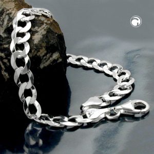 Armband 6,7mm Panzerkette flach Silber 925 – Bild 2