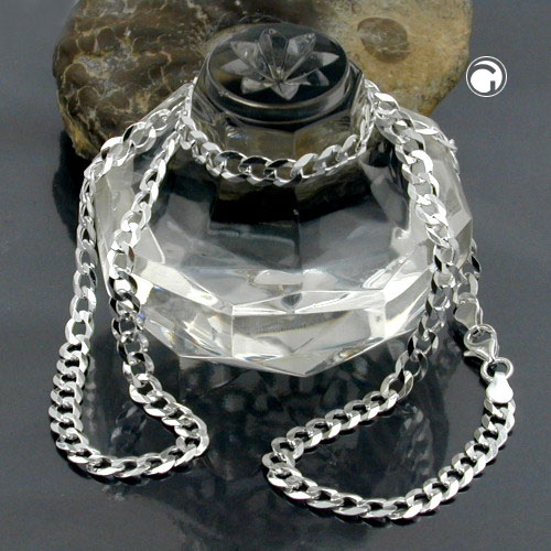 Kette 4,5mm flache Panzerkette Silber 925