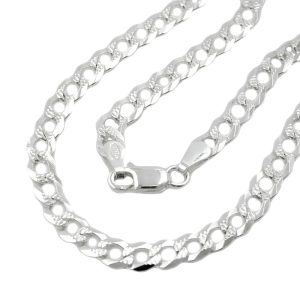 Armband 4,6mm Panzerkette flach mit Muster Silber 925 – Bild 1