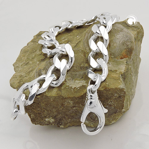 Armband 1,1x3mm Weitpanzerkette Silber 925