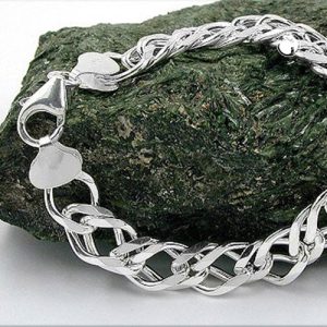 Armband 1,1x3,5mm Zwillingspanzer Silber 925 – Bild 2