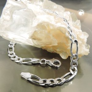 Armband 4,8mm Figarokette flach Silber 925 – Bild 2