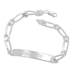 Schildarmband 6,5x2mm Figarokette Gravurplatte 45x7mm Peace & Love glänzend Silber 925 21cm – Bild 3
