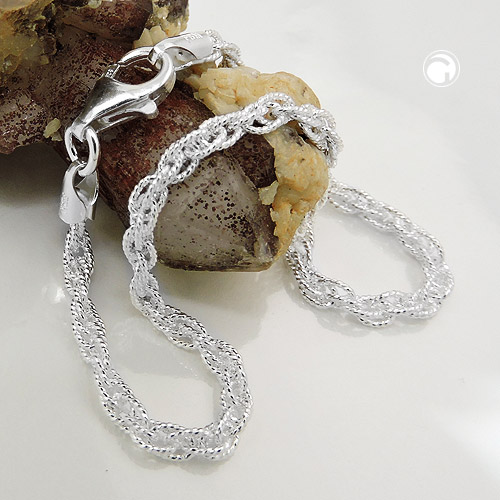 Armband 3mm Doppelankerkette Silber 925