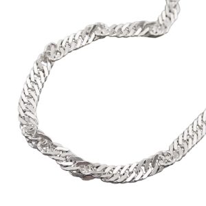 Kette 3mm Singapurkette diamantiert Silber 925 – Bild 3