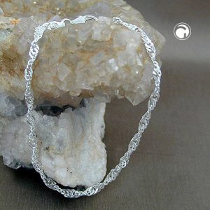 Kette 3mm Singapurkette diamantiert Silber 925 – Bild 2