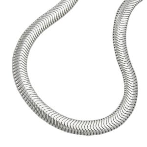Kette 6x2mm flache Schlangenkette glänzend Silber 925 – Bild 3