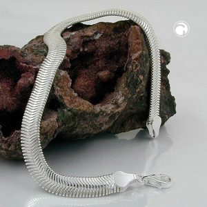Kette 6x2mm flache Schlangenkette glänzend Silber 925 – Bild 2