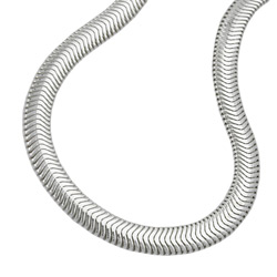 Kette 6x2mm flache Schlangenkette glänzend Silber 925