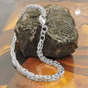 Armband ca.3mm Königskette vierkant glänzend Silber 925 – Bild 2