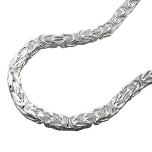 Kette ca.4mm Königskette vierkant glänzend Silber 925 – Bild 3