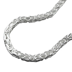 Kette ca.4mm Königskette vierkant glänzend Silber 925