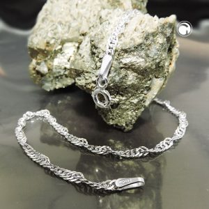 Kette 2,4mm Singapurkette diamantiert Silber 925 – Bild 2