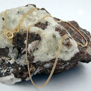 Kette 1,3mm Flachpanzer diamantiert vergoldet AMD – Bild 2