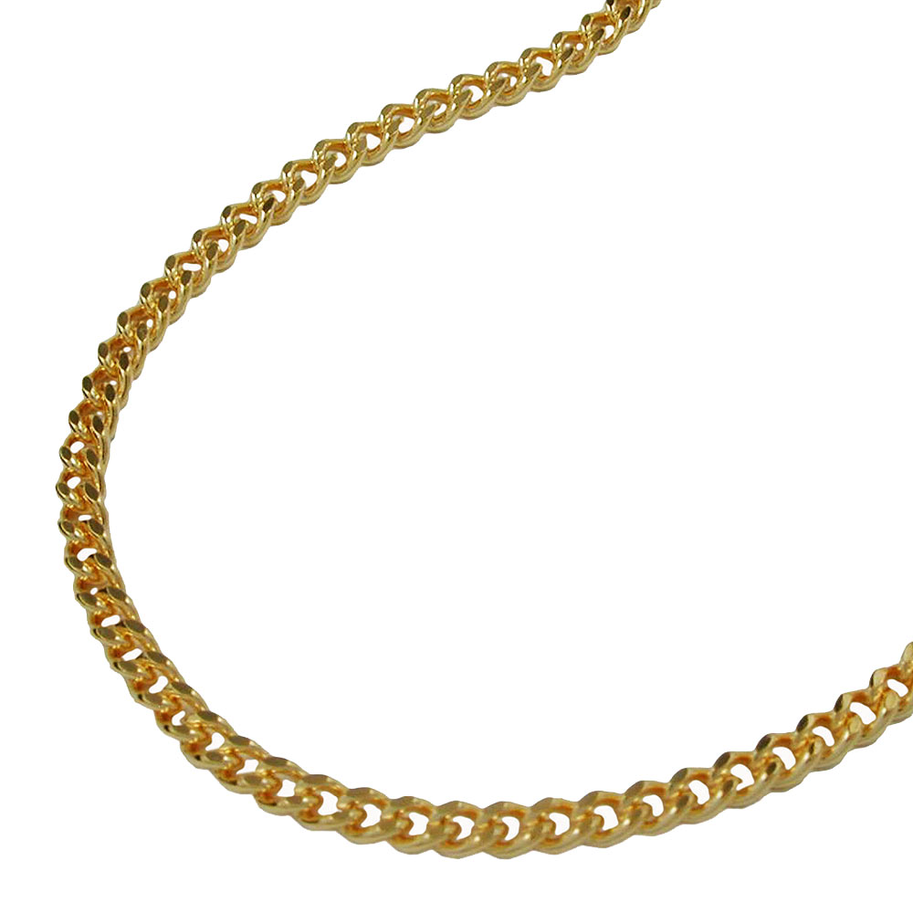 Kette Flachpanzer 2mm diamantiert vergoldet AMD – Bild 1