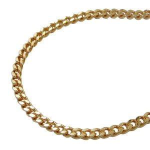 Armband 2,6mm Flachpanzerkette diamantiert vergoldet AMD – Bild 3