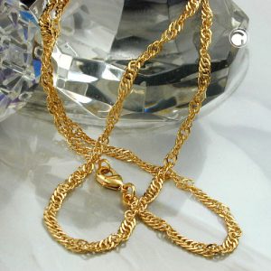 Armband Singapur 3mm diamantiert vergoldet AMD – Bild 2