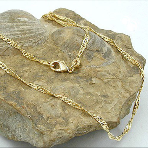 Bauchkette Singapur 2,2mm diamantiert gold-plattiert