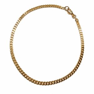 Armband 2,4mm Flachpanzer glänzend 14Kt GOLD 18,5cm – Bild 3