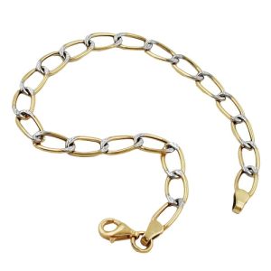 Armband 5,5mm Weitpanzer bicolor 9Kt GOLD 19cm – Bild 3