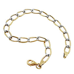 Armband 5,5mm Weitpanzer bicolor 9Kt GOLD 19cm