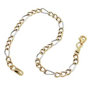 Armband 3,6mm Figaro Panzer bicolor 9Kt GOLD – Bild 3
