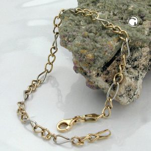 Armband 3,6mm Figaro Panzer bicolor 9Kt GOLD – Bild 2