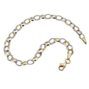 Armband 5mm Ankerkette schräg oval 9Kt GOLD 19cm – Bild 3