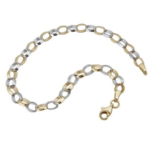 Armband 5mm Ankerkette schräg oval 9Kt GOLD 19cm – Bild 1