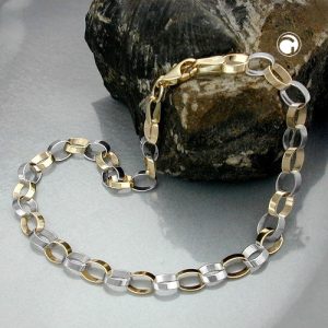 Armband 5mm Ankerkette schräg oval 9Kt GOLD 19cm – Bild 2