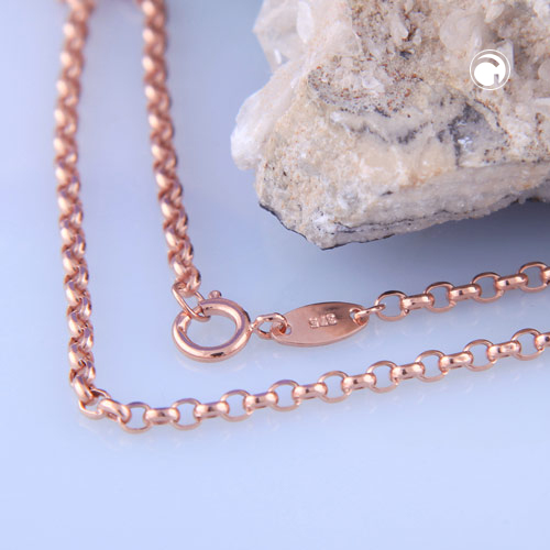 Kette 2mm Ankerkette rund 9Kt Rotgold