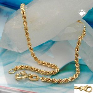 Armband 2mm Kordelkette 9Kt GOLD – Bild 2