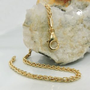 Armband 2,3mm Zopfkette 9Kt GOLD 19cm – Bild 2