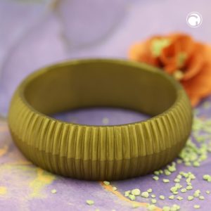 Armreif 85x26mm oliv-grün Rillenstruktur Kunststoff – Bild 2