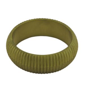Armreif 85x26mm oliv-grün Rillenstruktur Kunststoff – Bild 1
