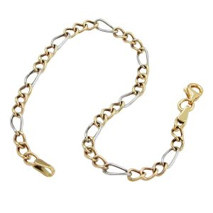 Armband 3,6mm Figaro Panzer bicolor 9Kt GOLD – Bild 1