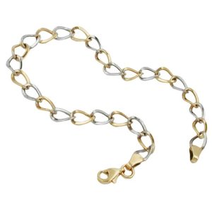 Armband 5,1mm Weitankerkette oval bicolor 9Kt GOLD 19cm – Bild 3