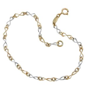 Armband 2,7mm Fantasiemuster bicolor 9Kt GOLD 19cm – Bild 3