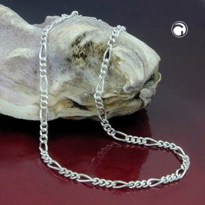 Fußkette Figaro diamantiert Silber 925 – Bild 2