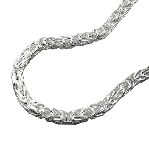 Armband ca.3mm Königskette vierkant glänzend Silber 925